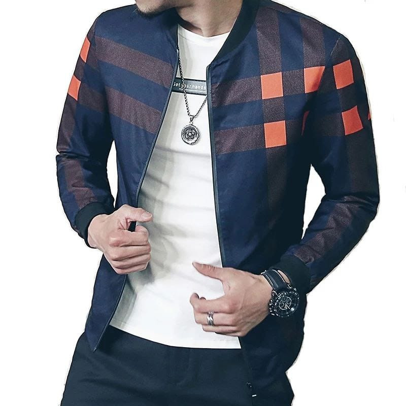 Men’s Stylish Classic Check Print Fleece Zipper Jacket For Casual Winter Wear