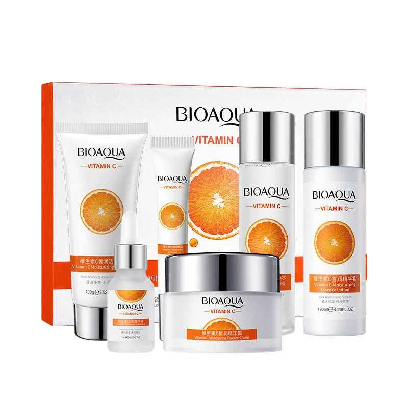 Bioaqua 6 In 1 Vitamin C Moisturizing Beautiful Hydrating Shrink Pore Skin Care Set