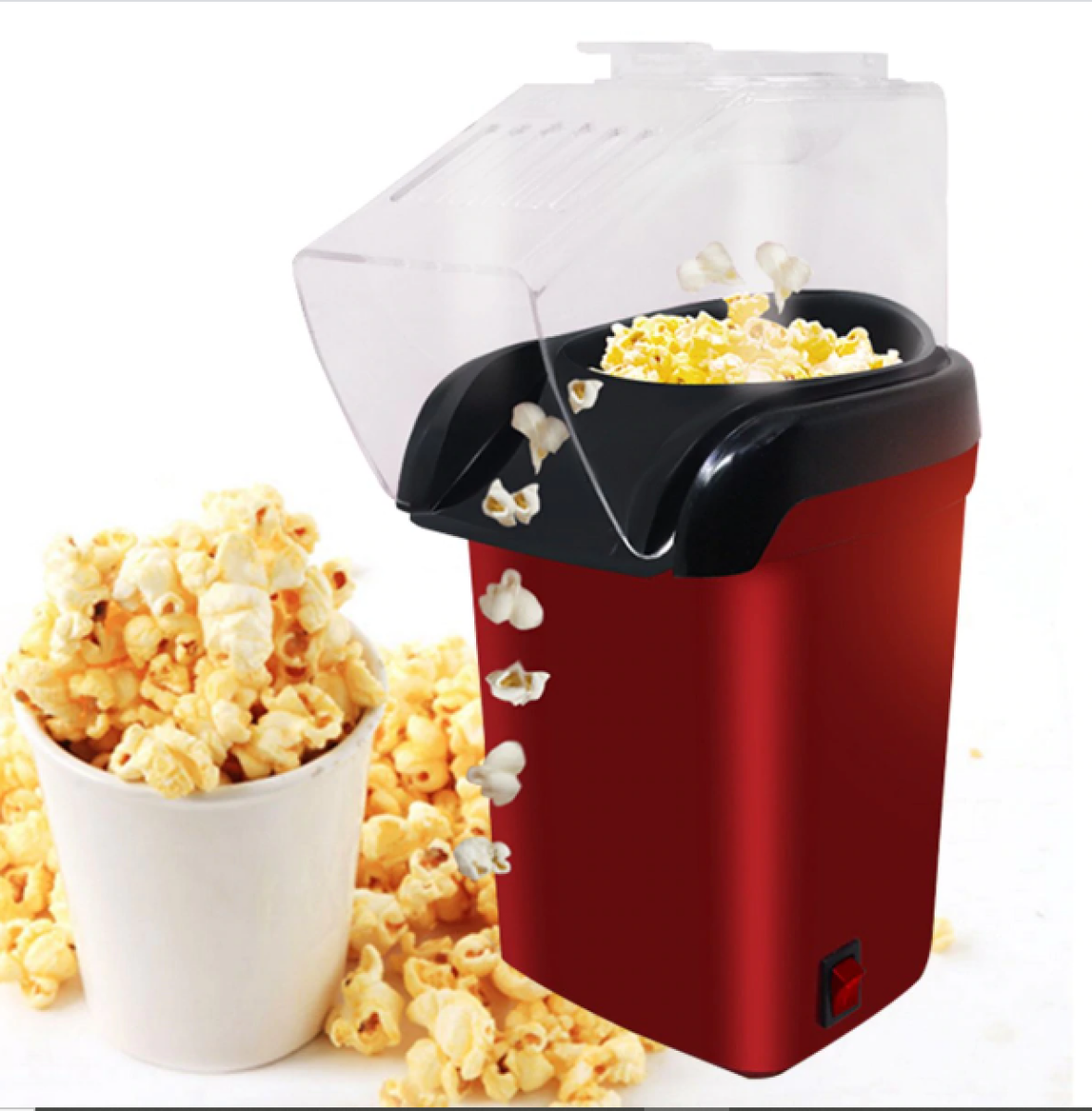 1200W Oil Free Popcorn Maker Machine with Measuring Cup