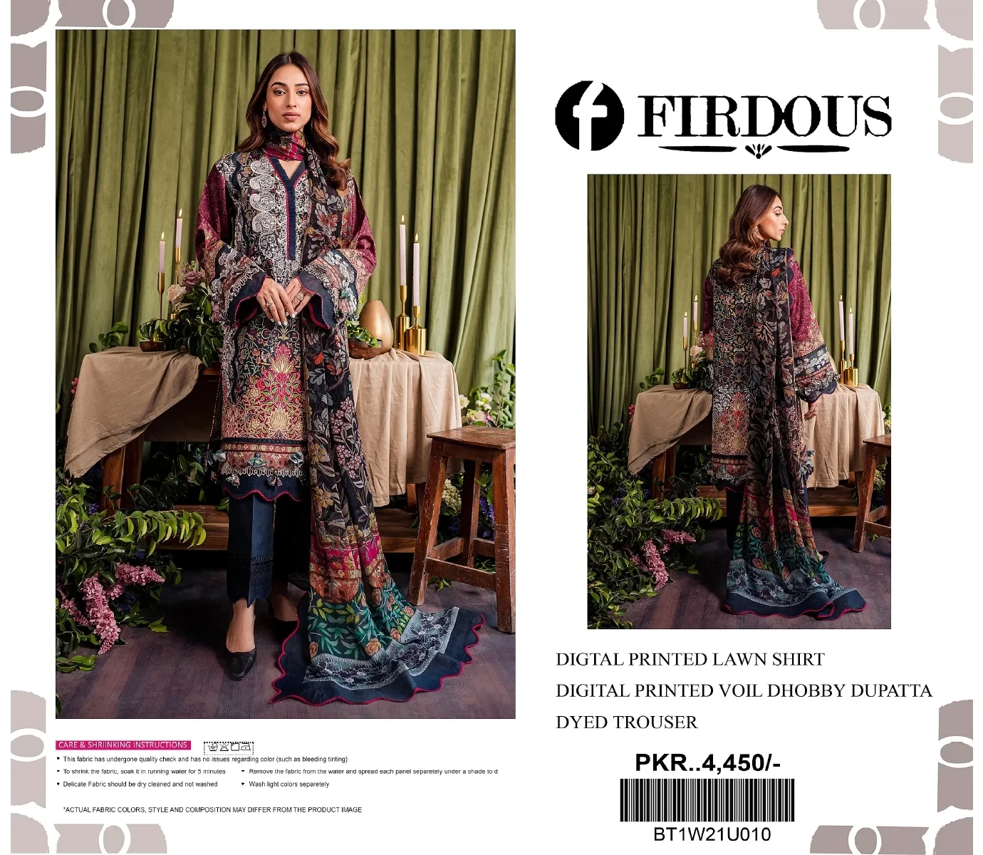 Saphire Embroidery Printed Lawn Shirt