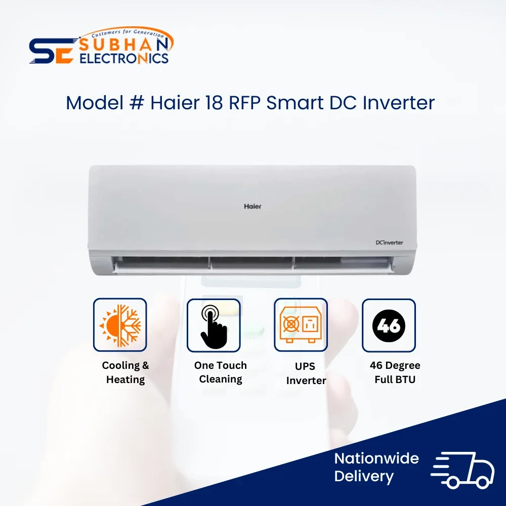 Haier 1.5 Ton/RF Series/18RFP (Smart DC Inverter+Self Cleaning+UPS+Turbo Heat & Cool)Air Conditioner