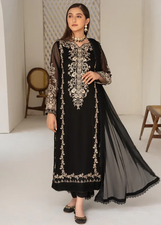 Agha Jaan Neena Embroidered 3 Piece Dress