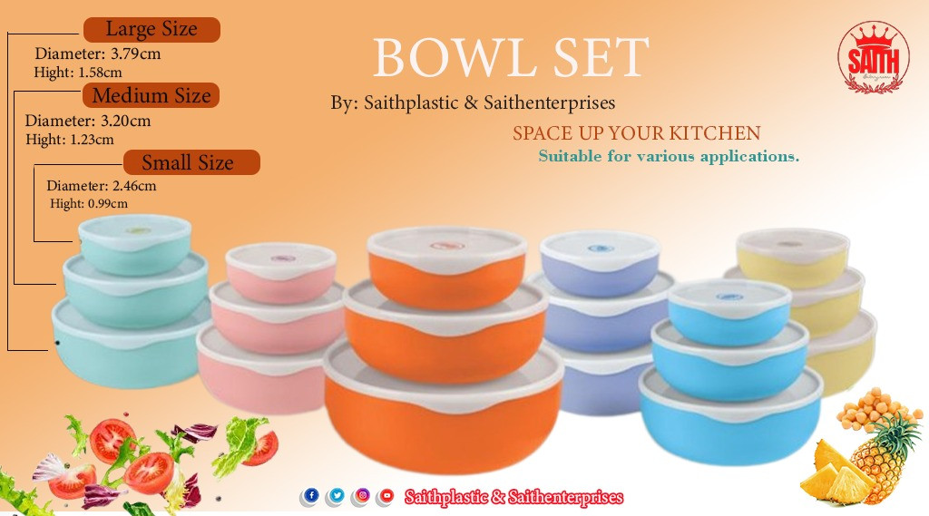 Set Of 3 Piece Splash Bowl Set With Lid