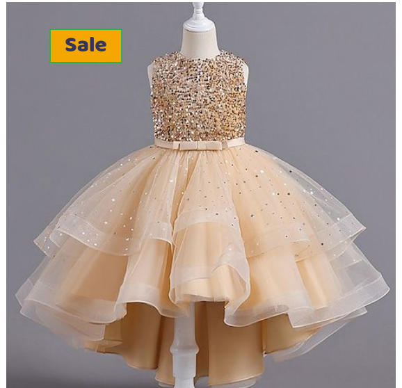 Baby Golden multi layers shimmery Frock