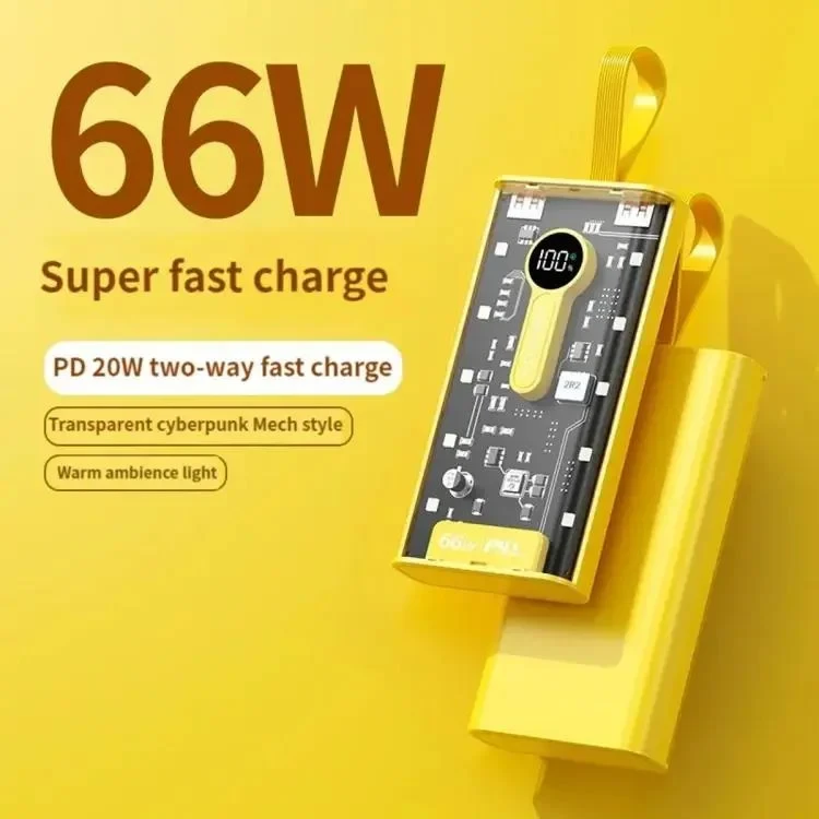 66W Super PD Fast Charge Power Bank 20000mAh For iPhone Samsung Xiaomi