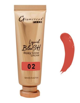 Glamorous Face Liquid Blush Rosy Glow Cream, 02 GF8058, 12ml