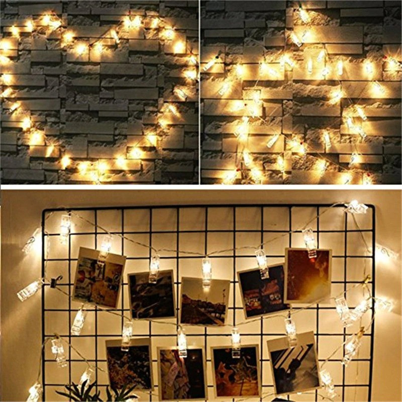 3.5M 20 LED Big Photo Clips LED Battery Powered Decoration Lights For Home