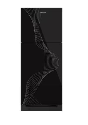 Kenwood 13 CFT Glass Door Freezer-on-Top Refrigerator KRF-24457 GD Black