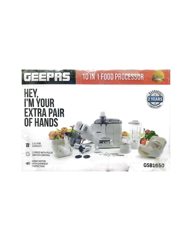 GEEPAS 10-In-1 Food Processor 400w (GSB1650)