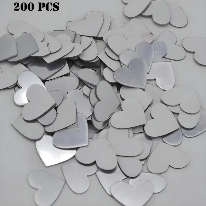 200 Pieces Mini 3D Heart-Shaped Acrylic Mirror Wall Stickers For Decorative Home Enhancement