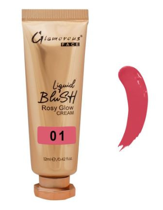 Glamorous Face Liquid Blush Rosy Glow Cream, 01 GF8058, 12ml