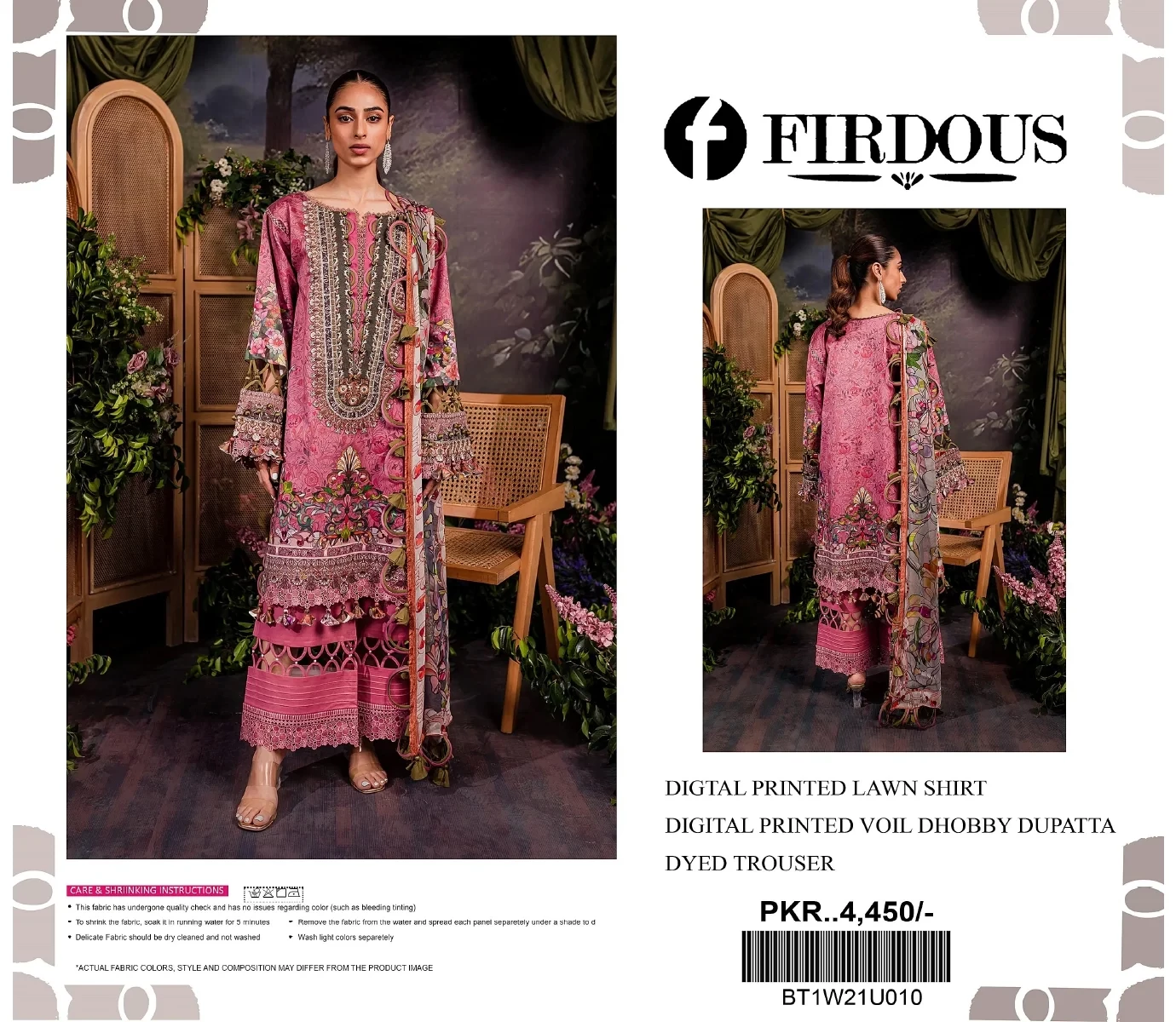 Saphire Embroidery Printed Lawn Shirt