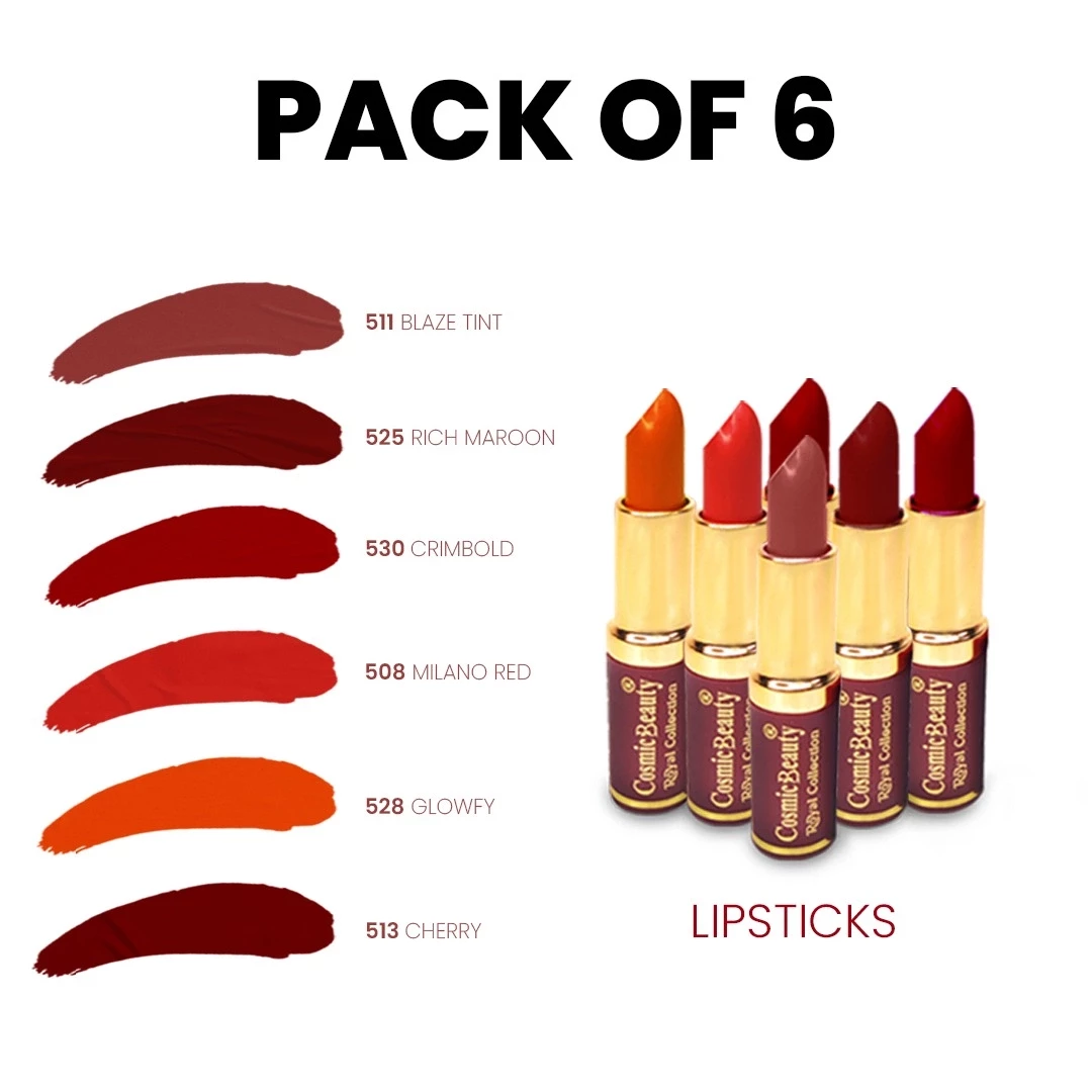Fireside Glamour Lipstick Collection-pack of 6
