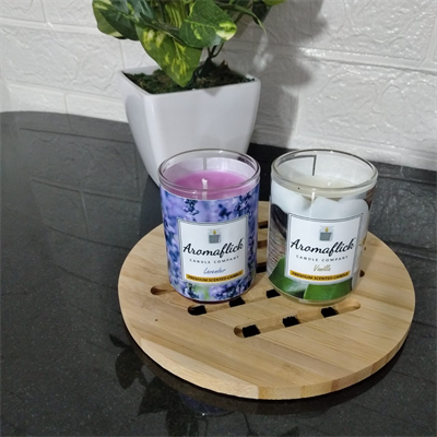 Pack of 2 Scented Candles with Glass in Lavender & Vanilla Fragrance