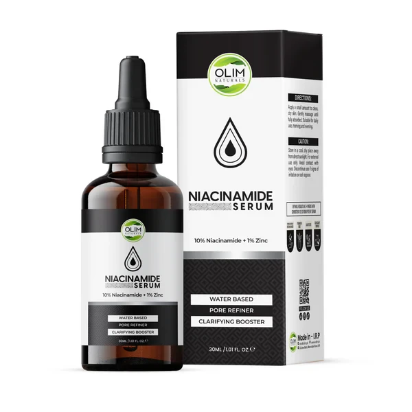 Olim Naturals - Niacinamide 10% Zinc 1% Serum for Brighter, Clearer Skin - Reduces Acne, Hyperpigmentation, Pores, Fine Lines & Wrinkles | 30ml