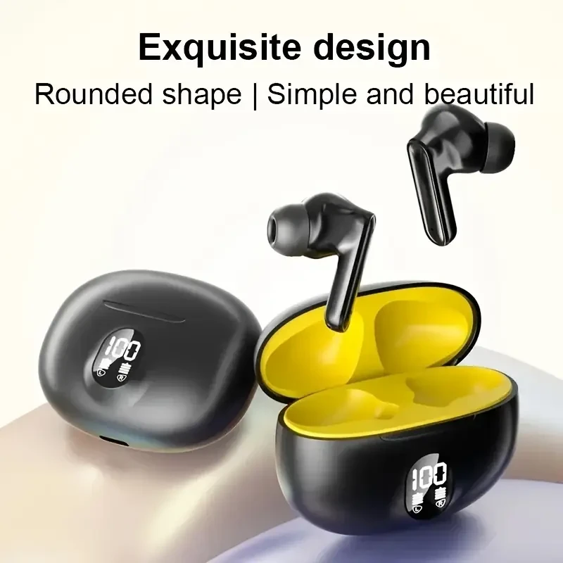 Wireless Earbuds with Hi-Fi HD Stereo Sound, LED Display, Sweat-Resistant Design for Sports/Music/Gaming, Advanced Voice-Cancelling, Rapid USB Charging Case - Touch Control, Wireless In-Ear Headphones