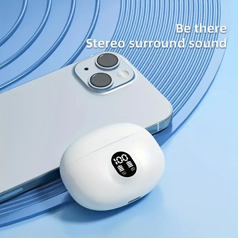 Wireless Earbuds with Hi-Fi HD Stereo Sound, LED Display, Sweat-Resistant Design for Sports/Music/Gaming, Advanced Voice-Cancelling, Rapid USB Charging Case - Touch Control, Wireless In-Ear Headphones