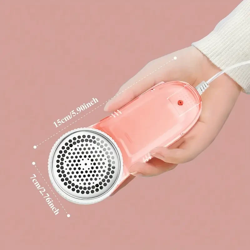 1pc Portable USB Powered Lint Remover, Automatic Fabric Shaver for Clothes, Bedding, Carpets, Sofas - Effective Ball & Fuzz Removal, Household Cleaning Tool, Plastic, 36V Max Voltage, No Battery Requi