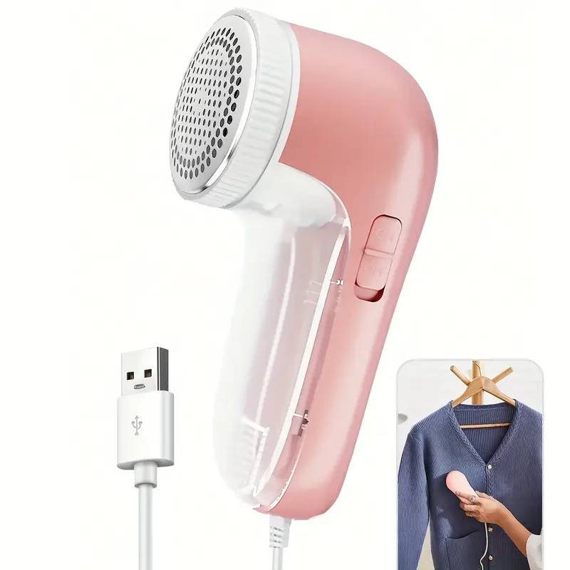 1pc Portable USB Powered Lint Remover, Automatic Fabric Shaver for Clothes, Bedding, Carpets, Sofas - Effective Ball & Fuzz Removal, Household Cleaning Tool, Plastic, 36V Max Voltage, No Battery Requi