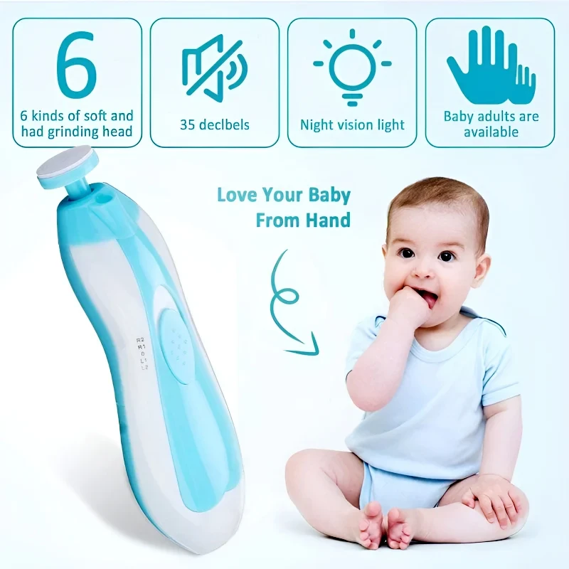 6-in-1 Safe and Efficient Multi-Functional Ergonomic Mini Electric Baby Nail Trimmer
