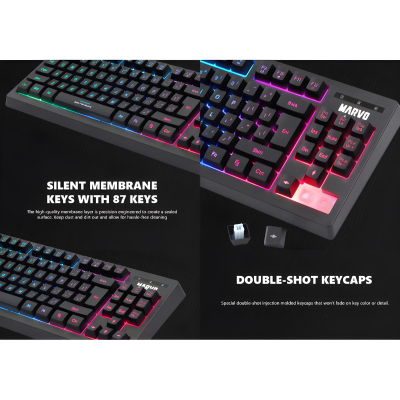 Marvo Scorpion K607 Membrane Gaming Keyboard With 3 RGB Lighting Effects