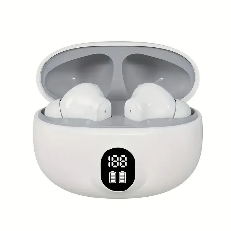 Wireless Earbuds with Hi-Fi HD Stereo Sound, LED Display, Sweat-Resistant Design for Sports/Music/Gaming, Advanced Voice-Cancelling, Rapid USB Charging Case - Touch Control, Wireless In-Ear Headphones