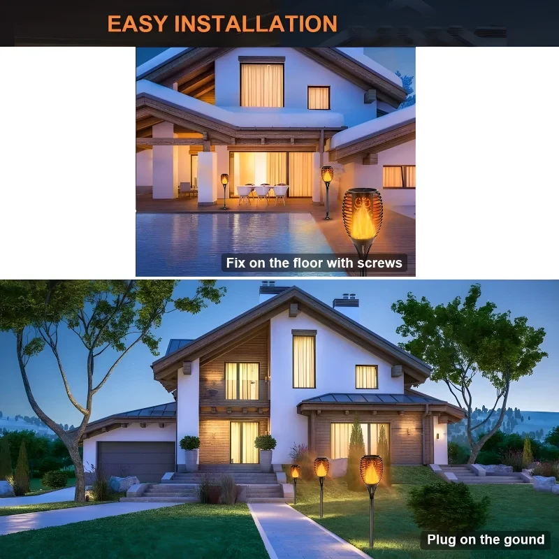 Solar Flame LED Light Lamp Enhance Your Outdoors With Stunning Decoration